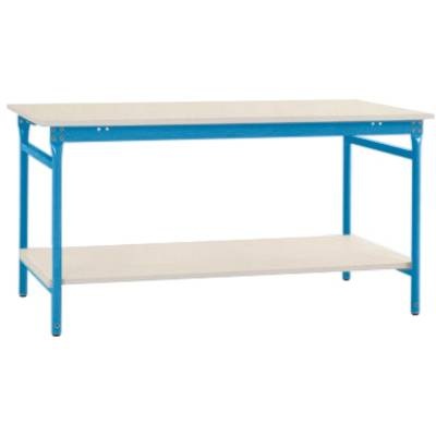 Manuflex BB5207.5012 Komplett-Beistelltisch BASIS stationär mit Kunststoff-Platte + Zwischenboden, BxTxH: 750 x 500 x