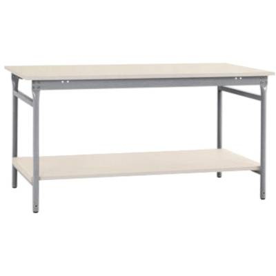 Manuflex TP5211.9006 Komplett-Beistelltisch BASIS stationär mit Melamin-Platte + Zwischenboden, BxTxH: 1250 x 600 x 780