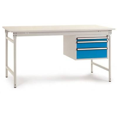 Manuflex BB5277.5012 Komplett-Beistelltisch BASIS stationär mit Kunststoff-Platte + Gehäuse-Unterbau, BxTxH: 1250 x 800