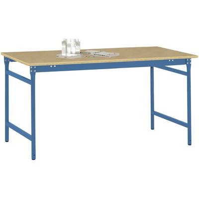 Manuflex BB3015.5007 Beistelltisch BASIS stationär mit Multiplex-Tischplatte in Brillantblau RAL 5007, BxTxH: 1000 x 600