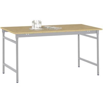 Manuflex BB3005.9006 Beistelltisch BASIS stationär mit Multiplex-Tischplatte in Alusilber ähnlich RAL 9006, BxTxH: 750 x