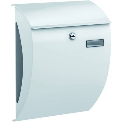 Basi 2170-2002 Briefkasten Stahl Weiß Schlüsselschloss