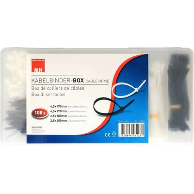 Cablehome 136069 Kabelbinder-Sortiment 190 mm Schwarz, Weiß 400 St.
