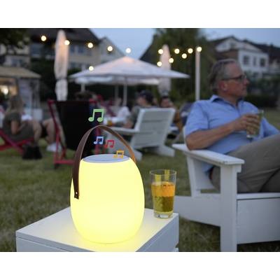 Megatron MT69083 Spika LED-Außentischleuchte mit Lautsprecher 10 W RGBW Weiß