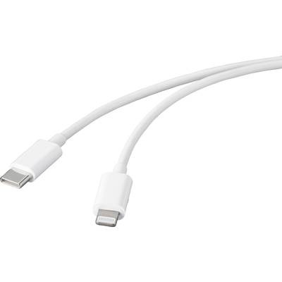 Basetech USB-Kabel USB 2.0 USB-C™ Stecker, Apple Lightning Stecker 1.00 m Weiß