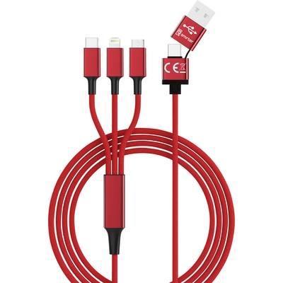 Smrter USB 2.0 Ladekabel [2x USB 2.0 Stecker A, USB-C™ Stecker - 3x USB-C™ Stecker, Apple Lightning-Stecker,