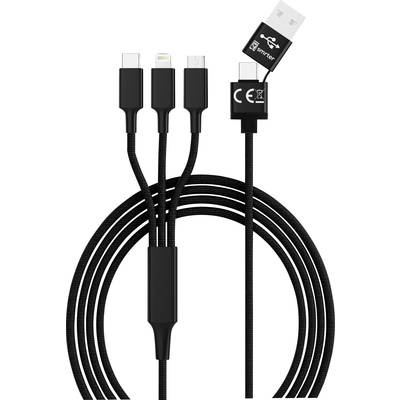 Smrter USB 2.0 Ladekabel [2x USB 2.0 Stecker A, USB-C™ Stecker - 3x USB-C™ Stecker, Apple Lightning-Stecker,
