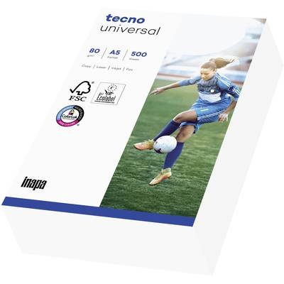 Inapa Tecno Universal 2100011541 Universal Druckerpapier Kopierpapier DIN A5 80 g/m² 500 Blatt Weiß