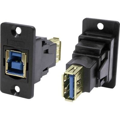 Adapter, Buchse, Einbau USB-Buchse Typ A - USB-Buchse Typ B CP30606N Cliff Inhalt: 1 St.