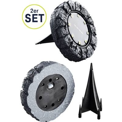 Heitronic LED-Gartenleuchte Siena 500581 2er Set LED Warmweiß Dunkelgrau