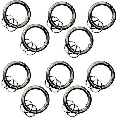 Basi Schlüsselring mit Karabiner 0006-0155 Grau, Schwarz 10 St./Pack. 10 St.