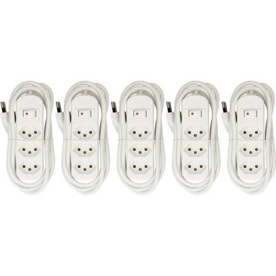 MH Basic-Line 160784 Steckdosenleiste mit Schalter CH-Stecker 5 St.