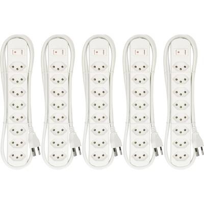MH Basic-Line 160811 Steckdosenleiste mit Schalter Weiß CH-Stecker 5 St.
