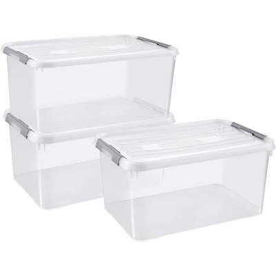Curver 246385 Kunststoffbox HANDY geschlossen, stapelbar (B x H x T) 400 x 200 x 290 mm Transparent 5 St.