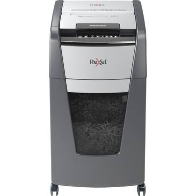 Rexel Aktenvernichter Optimum AutoFeed+ 225X, Vollautomatik, Partikelschnitt 4 x 25 mm, P-4, 60 l, 10-225 Blatt Schnittleistung, mit Lenkrollen, schwarz