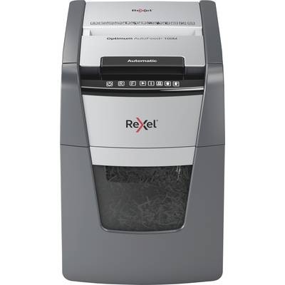 Rexel Aktenvernichter Optimum AutoFeed+ 100M, Vollautomatik, Mikropartikelschnitt 2 x 15 mm, P-5, 34 l, 6-100 Blatt Schnittleistung, schwarz