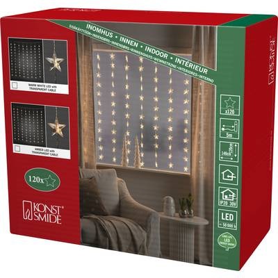 LED-Lichtervorhang Sterne 120-flammig, bernstein