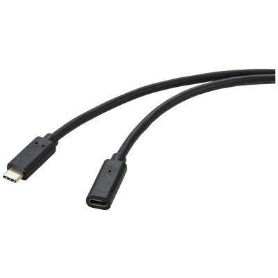 Renkforce USB-Kabel USB 3.2 Gen2x2 USB-C™ Stecker, USB-C™ Buchse 1.00 m Schwarz PVC-Mantel
