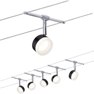 Paulmann 94457 Seil-Komplettsystem LED fest eingebaut LED Schwarz, Chrom