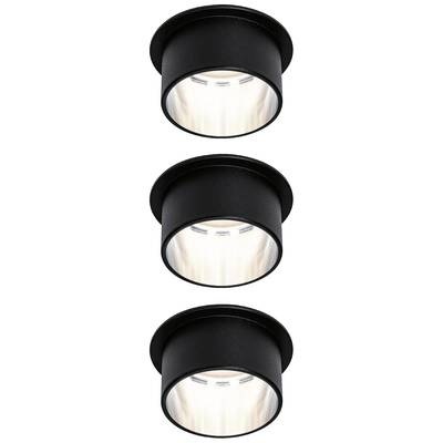 Paulmann Gil LED-Einbau schwarz matt/eisen 3er-Set