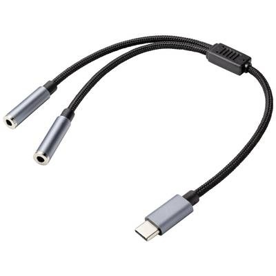Renkforce USB 2.0 Adapterkabel [1x USB 2.0 Stecker C - 2x 3.5 mm Goldkontaktbuchse] RF-4613086 PVC-Mantel