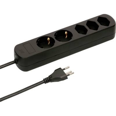 Max Hauri AG 160281 Steckdosen-Verteiler 1 Stück Schwarz CH-Stecker 1 St.