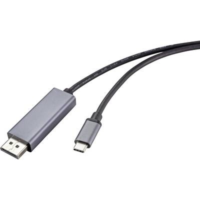 Renkforce DisplayPort AV Anschlusskabel [1x DisplayPort Stecker - 1x USB-C™ Stecker] 1.00 m Black