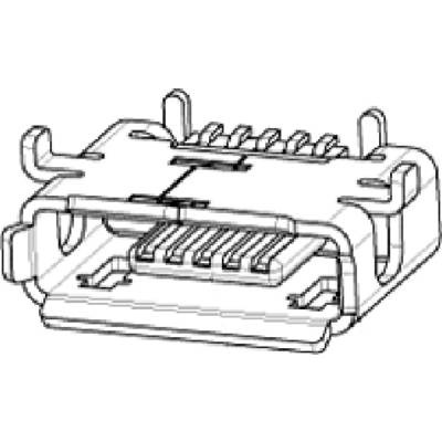 Micro USB Buchse Rechtwinklig 47589-0001 Molex Inhalt: 1 St.