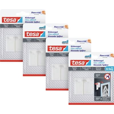 tesa 77772 tesa Klebenagel für Tapeten und Putz (0.5 kg) Weiß Inhalt: 8 St.