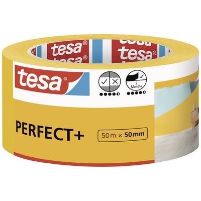 tesa Perfect+ 56538-00000-00 Malerabdeckband Gelb (L x B) 50 m x 50 mm 1 St.