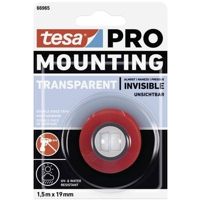 tesa Mounting PRO Transparent 66965-00000-00 Montageband Transparent (L x B) 1.5 m x 19 mm 1 St.
