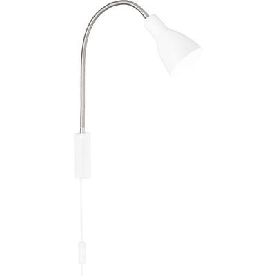 Fischer & Honsel Lolland 30389 Nachttischlampe, Schreibtischleuchte E27 Nickel (matt), Weiß