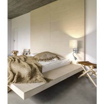 Wandleuchte Dreamer Leinen sand, nickel