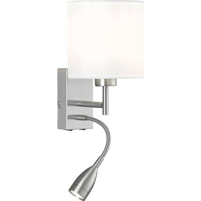 Wandleuchte Dreamer nickel, Chintzschirm weiß