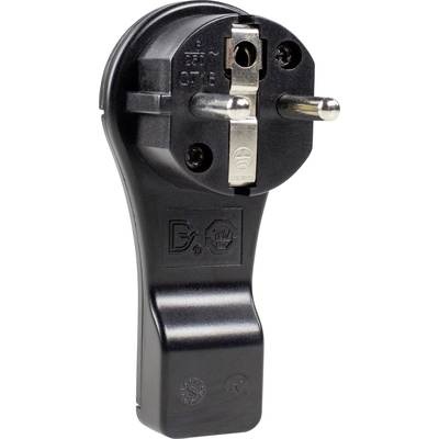 AS Schwabe 45039 Schutzkontakt-Flachstecker mit Aussteckhilfe 230 V Schwarz IP20