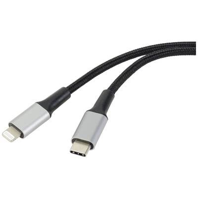 Renkforce [1x USB 2.0 Stecker C - 1x Apple Lightning-Stecker] 2.00 m Schwarz