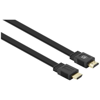 Manhattan HDMI Anschlusskabel 15 m 355650 doppelt geschirmt, flach, Flache Ausführung, High Speed-HDMI mit Ethernet