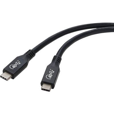 Renkforce USB-Kabel USB 4.0 USB-C™ Stecker 0.80 m Schwarz Aluminium-Stecker