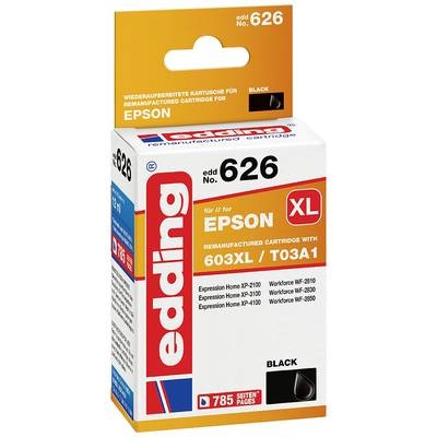 Edding Tintenpatrone ersetzt Epson 603XL (T03A1) Kompatibel Schwarz EDD-626 18-626