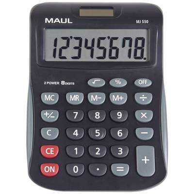 Maul MJ 550 Tischrechner Schwarz Display (Stellen): 8 batteriebetrieben, solarbetrieben (B x H) 155 mm x 11 mm