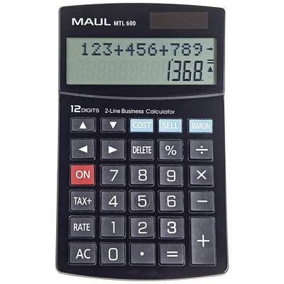 Maul MTL 600 Tischrechner Schwarz Display (Stellen): 12 batteriebetrieben, solarbetrieben