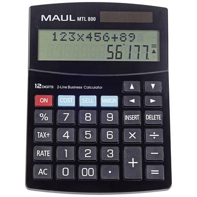 Maul MTL 800 Tischrechner Schwarz Display (Stellen): 12 batteriebetrieben, solarbetrieben