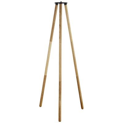 LED-Stehleuchte Kettle Tripod Holz, Schirm 22cm