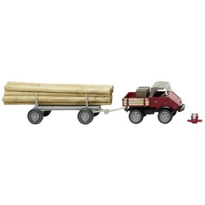 Wiking 087006 H0 Mercedes Benz Unimog U 411 mit Langholzanhänger