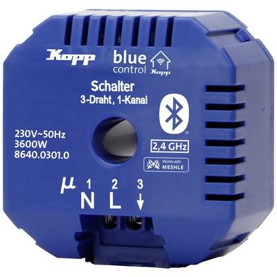 BC.Schaltakt.3D.1Kan. Blue-Control 1-Kanal Schaltaktor Schaltleistung (max.) 3600 W Blau