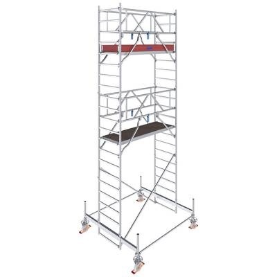 Krause 773036 FahrGerüst Aluminium Rollgerüst fahrbar Arbeitshöhe (max.): 6.50 m Silber 162 kg