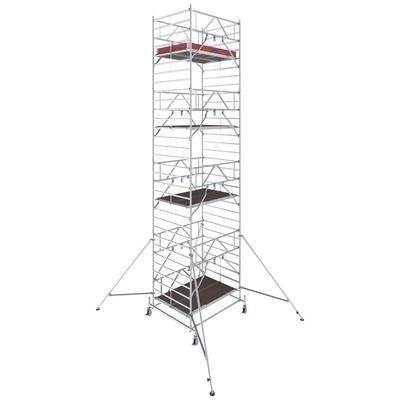 Krause 781079 FahrGerüst Aluminium Rollgerüst fahrbar Arbeitshöhe (max.): 9.40 m Silber 346.5 kg