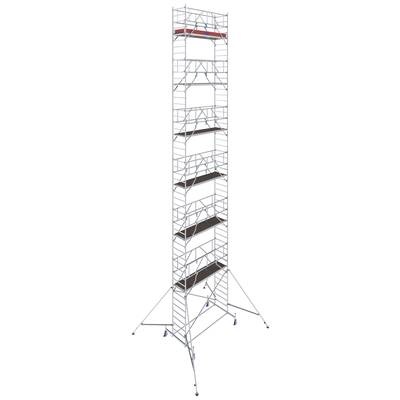 Krause 772121 FahrGerüst Aluminium Rollgerüst fahrbar Arbeitshöhe (max.): 14.40 m Silber 373 kg