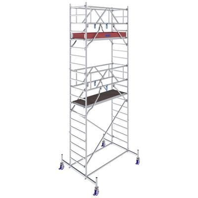 Krause 771049 FahrGerüst Aluminium Rollgerüst fahrbar Arbeitshöhe (max.): 6.40 m Silber 146.5 kg