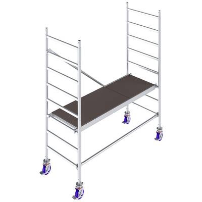 Krause 771018 FahrGerüst Aluminium Rollgerüst fahrbar Arbeitshöhe (max.): 3 m Silber 49.5 kg
